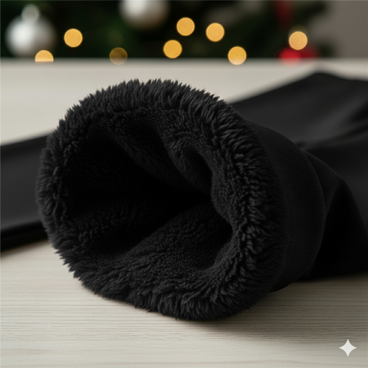 🔥 Yüksek Bel İçi Peluşlu Termal Tayt | Siyah Kışlık Sıcak Tutucu Kadın Taytı