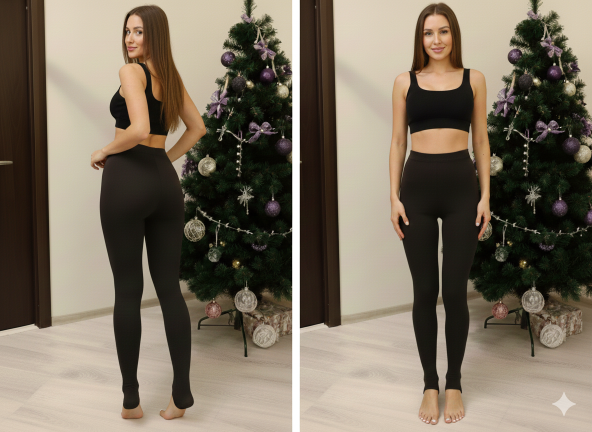 🔥 Yüksek Bel İçi Peluşlu Termal Tayt | Siyah Kışlık Sıcak Tutucu Kadın Taytı